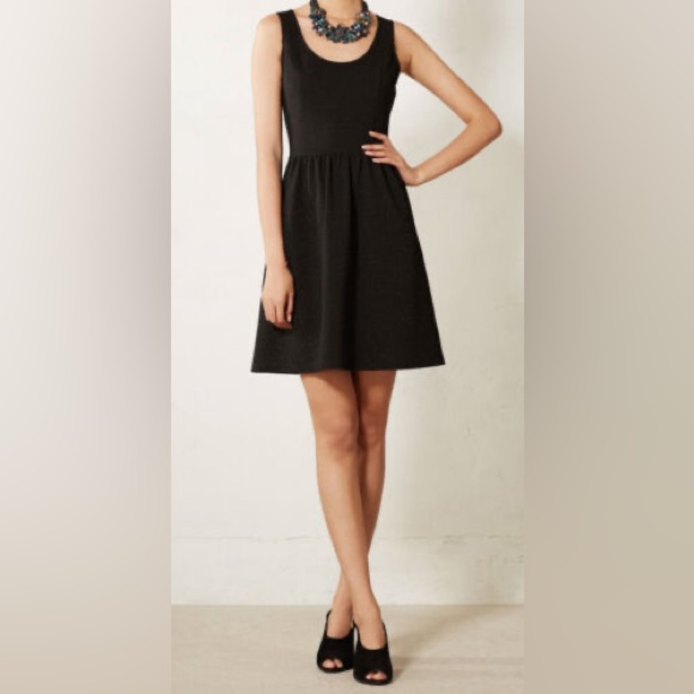 HD in Paris Anthropologie Starry Night Black Metallic Cocktail Party Dress Sz M
